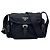 Borsa a tracolla tecnica Prada in nylon tessuto nero con logo e fibbia