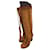 Bottes en cuir camel Yves Saint Laurent à hauteur de genou  - vue 1