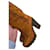 Bottes en cuir camel Yves Saint Laurent à hauteur de genou  - vue 3
