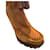 Bottes en cuir camel Yves Saint Laurent à hauteur de genou  - vue 8