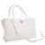 Borsa Executive Cerf Media in Pelle di Vitello Bianca Chanel Bianco Crudo - vista 3