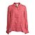 Camicia Vampata Max Mara con bottoni in seta rosa e rossa
