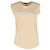 Camiseta sin mangas de algodón beige con estampado del logo Balmain