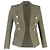 Balmain Doppelreiher-Blazer mit Taschen aus olivgrüner Wolle