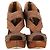 Miu Miu Décolleté a piattaforma peep-toe con borchie in pelle marrone Rosso - vista 2