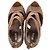 Miu Miu Décolleté a piattaforma peep-toe con borchie in pelle marrone Rosso - vista 3