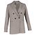 Brunello Cucinelli Houndstooth Double-Breasted Blazer in Beige Wool