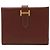 Billetera bifold compacta de box calf Hermès Béarn Castaño