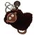 LOUIS VUITTON Bijoux Sac Porte Cl Monkey Charm Pelliccia Marrone MP1997 LV Auth 164311M
