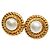 Orecchini a clip placcati in oro Chanel con perla finta