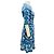 Blau / Weißes Blumen Stretch-Strick Kleid von Lela Rose - Ansicht 2