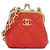 Timeless Clutch de Cadena de Piel de Cordero Chanel AP3123 Roja Dorado