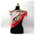 Foulard in seta Hermès rosso e bianco  - vista 3