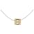Collier Hermès Case d'Ache H Cube Métal Argent Blanc Argenté Écru  - vue 1