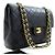 CHANEL Borsa a Spalla Classica con Doppio Flap in Pelle di Agnello Nera Nero