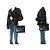 CHANEL Borsa a Spalla Classica con Doppio Flap in Pelle di Agnello Nera Nero - vista 12