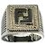 Bague en argent avec logo FF de Fendi
