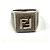 Bague en argent avec logo FF de Fendi - vue 3
