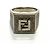 Bague en argent avec logo FF de Fendi - vue 9