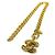 Collana CHANEL Vintage Matelassé Coco Mark in GP dorato D'oro