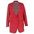 Blazer rojo de lana de un solo botón con dobladillo deshilachado de Thom Browne Roja