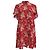 Marc by Marc Jacobs Vestido Mini con Estampado Floral Efecto Capa en Seda Roja de Red Valentino