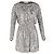 Mini-Kleid mit Bootsausschnitt aus silbernem Polyester mit Pailletten von Saint Laurent Metallisch