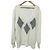 Autre Marque ERMANNO FIRENZE Argyle-Strickpullover aus Alpaka-Mischung Aus weiß
