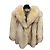 Autre Marque Fuchs-Fellmantel beige Seidenfutter