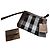 Pochette Burberry Check in Tela Marrone Nero Bianco
