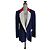 Autre Marque MODETROTTER Blazer blu navy con colletto a contrasto Rosso Crudo