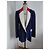 Autre Marque MODETROTTER Blazer blu navy con colletto a contrasto Rosso Crudo - vista 2