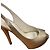 Beige Lackleder Peeptoe Slingback-Absätze von Stuart Weitzman