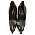 Autre Marque Kalogirou Braune Leder-Pumps mit Spitzem Absatz