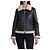 All Saints Black leather aviator jacket with shearling lining
