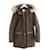 Parka con capucha de piel de Sandro Castaño Caqui