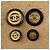 Set di 12 loghi CC Chanel vintage in oro e nero D'oro - vista 17