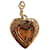 Pendentif Médaillon Coeur Yves Saint Laurent Or et Orange Doré  - vue 1