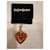 Pendentif Médaillon Coeur Yves Saint Laurent Or et Orange Doré  - vue 2