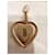 Pendentif Médaillon Coeur Yves Saint Laurent Or et Orange Doré  - vue 3