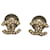Chanel orecchini in metallo argento CC