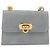 Pochette a spalla con catena Gancini in suede grigio e oro Auth 163100V di Salvatore Ferragamo - vista 13