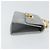Pochette a spalla con catena Gancini in suede grigio e oro Auth 163100V di Salvatore Ferragamo - vista 3
