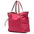 Borsa Tote in Tessuto con Bordo Saffiano Rosa di Prada - vista 2