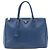 Prada Grande Tote Galleria Double Zip in Saffiano Lux Blu