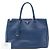Prada Grande Tote Galleria Double Zip in Saffiano Lux Blu - vista 7