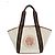 Moynat Damen Leder- und Canvas-Shopper Braun Beige