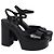 Chanel CC Ankle Strap Platform Sandals in Black Patent Leather