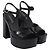 Chanel CC Ankle Strap Platform Sandals in Black Patent Leather - view 3