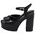 Chanel CC Ankle Strap Platform Sandals in Black Patent Leather - view 5